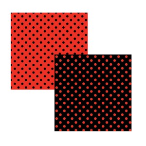 CARTULINA ENTR LUNARES ROJO/NEGRO x 1u